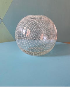 Merletto Glass Vase with Ground Lip, style of Harrachov Czech