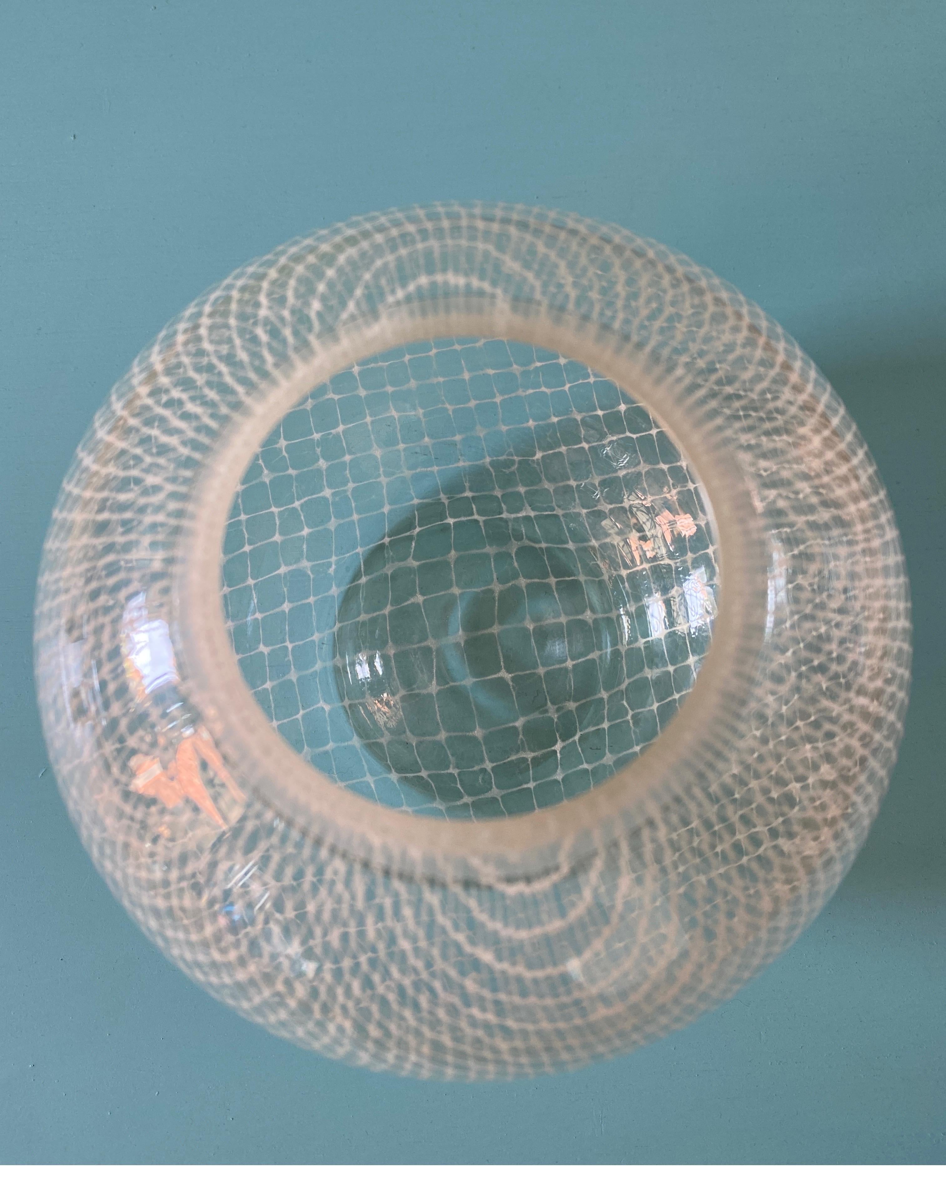 Merletto Glass Vase with Ground Lip, style of Harrachov Czech In Good Condition For Sale In Melbourne, AU