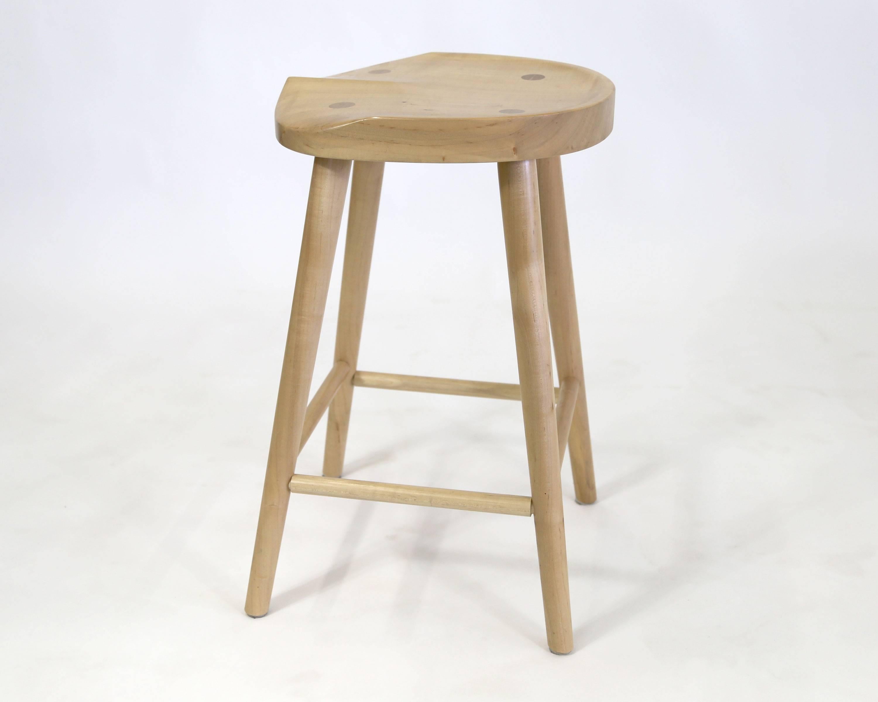 Contemporary Merlin Ambrosia Maple Bar Stool, a Set of Six For Sale