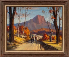 Merlin Enabnit Peinture à l'huile - Paysage d'automne du sud-ouest avec cavaliers