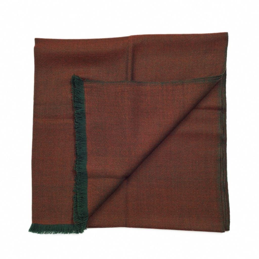 Hand-Woven Merlot Merino Handloom Throw / Blanket in Deep Maroon Red and Olive Shades For Sale