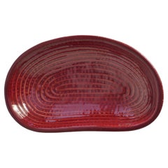 Merlot Red Stoneware Organic Shaped Bowl by Andersson & Johansson, Höganäs