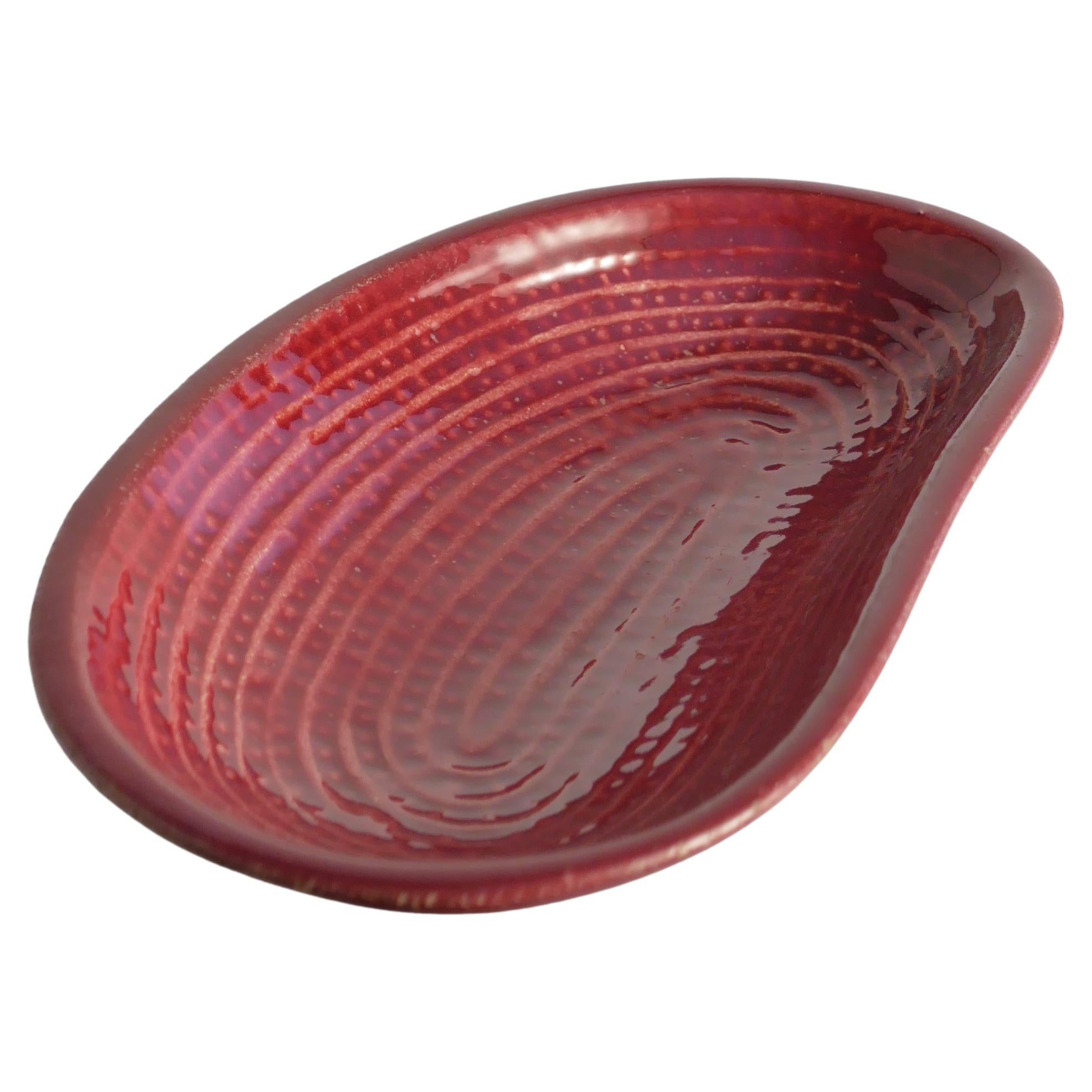 Merlot Red Stoneware Organic Shaped Bowl by Andersson & Johansson, Höganäs For Sale