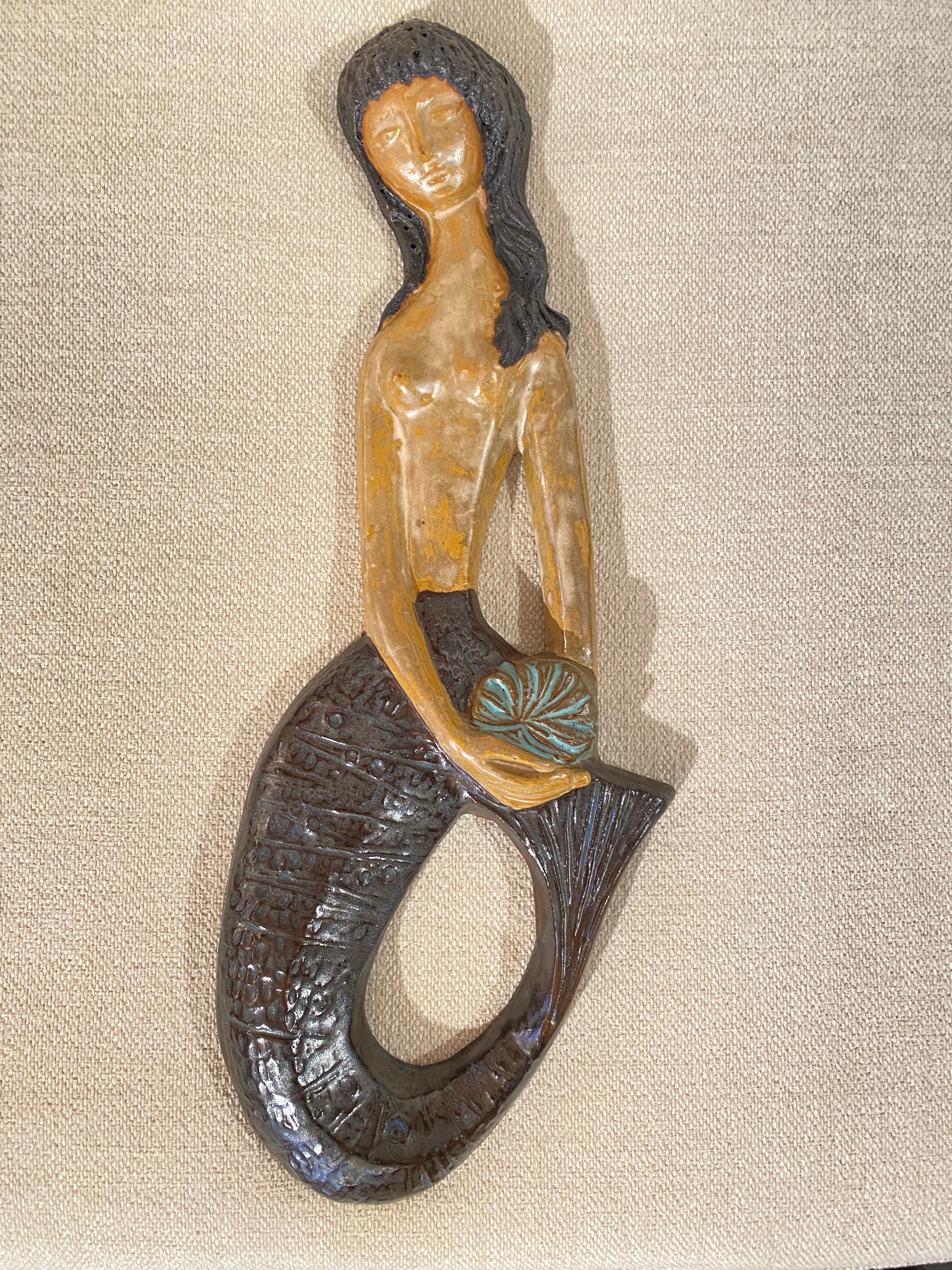 Keramik-Amphora Belgien mit Meerjungfrauenmuster von Rogier Vandeweghe, Belgien (Belgisch) im Angebot