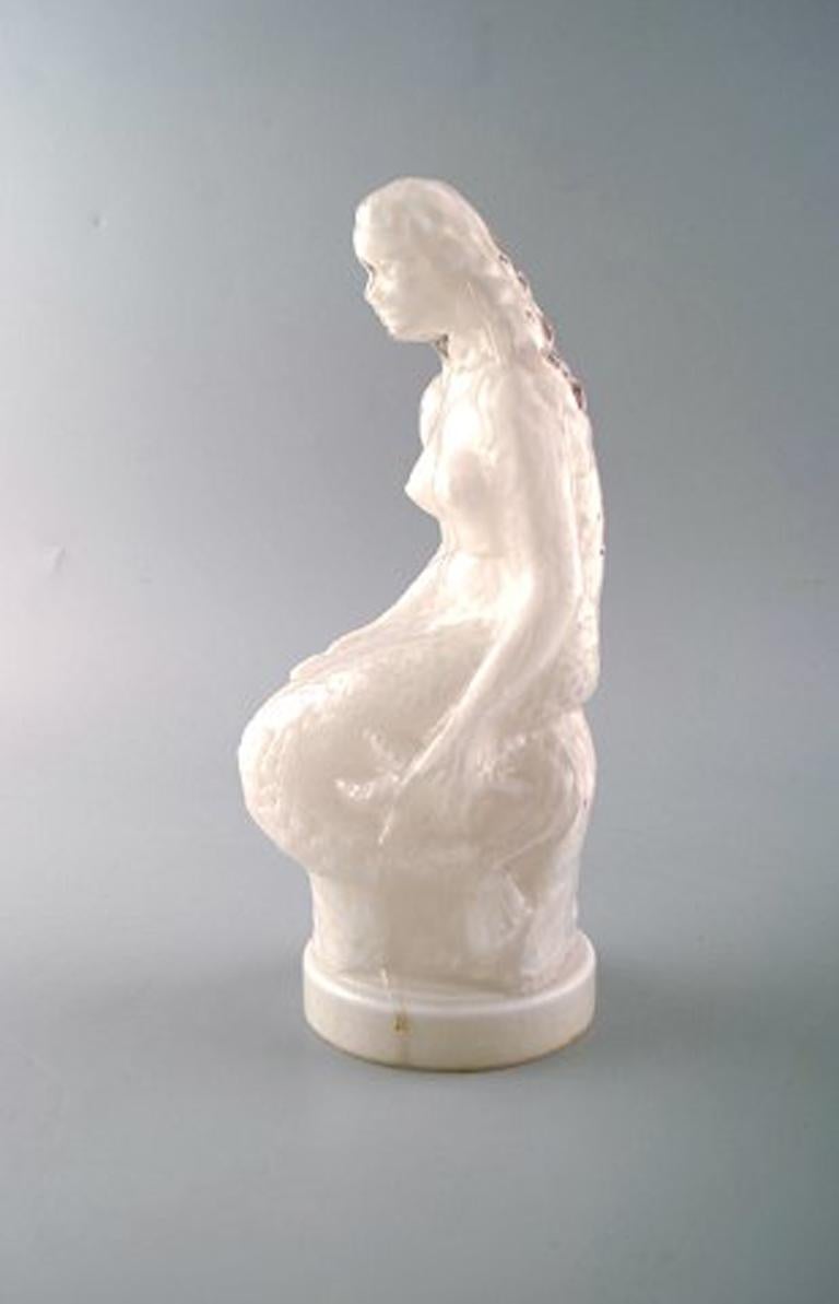 Unknown Mermaid in White Glass, 20th Century For Sale