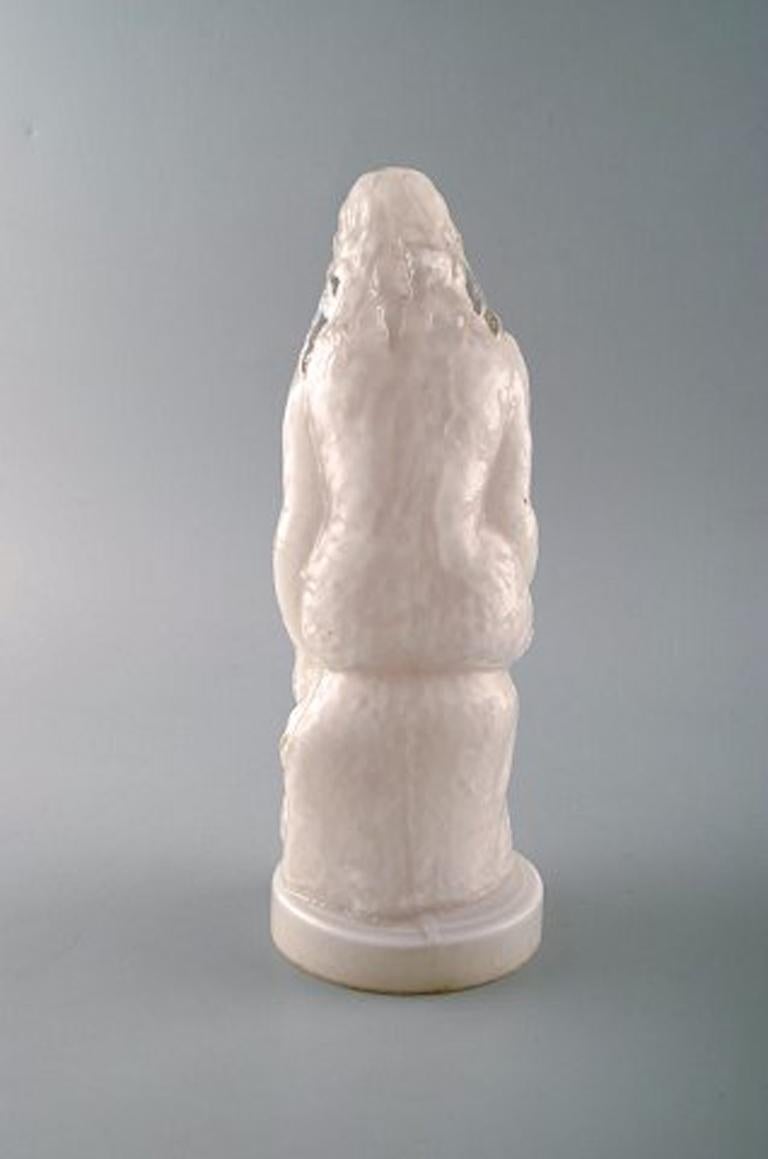 Mermaid in White Glass, 20th Century In Good Condition For Sale In Copenhagen, DK