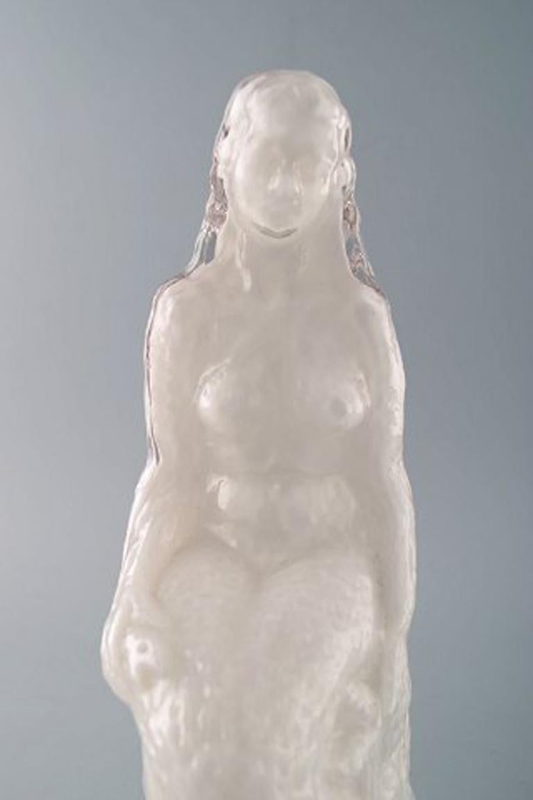 Mermaid in White Glass, 20th Century For Sale 1