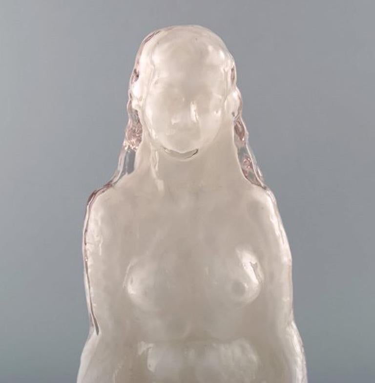 Mermaid in White Glass, 20th Century For Sale 2