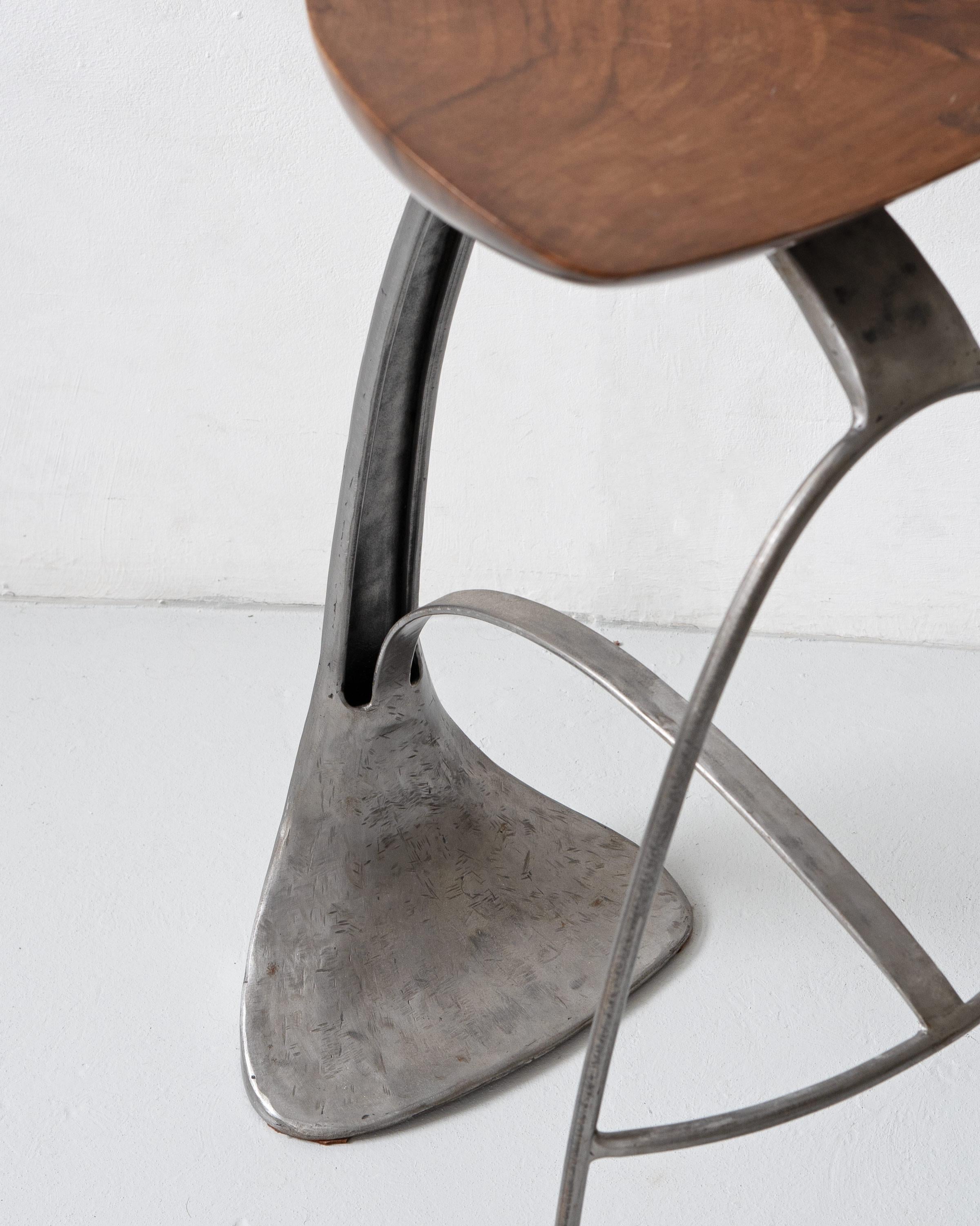 Steel Mermaid Model 06 Bar Stool by Francis Veillerot (b. 1958)