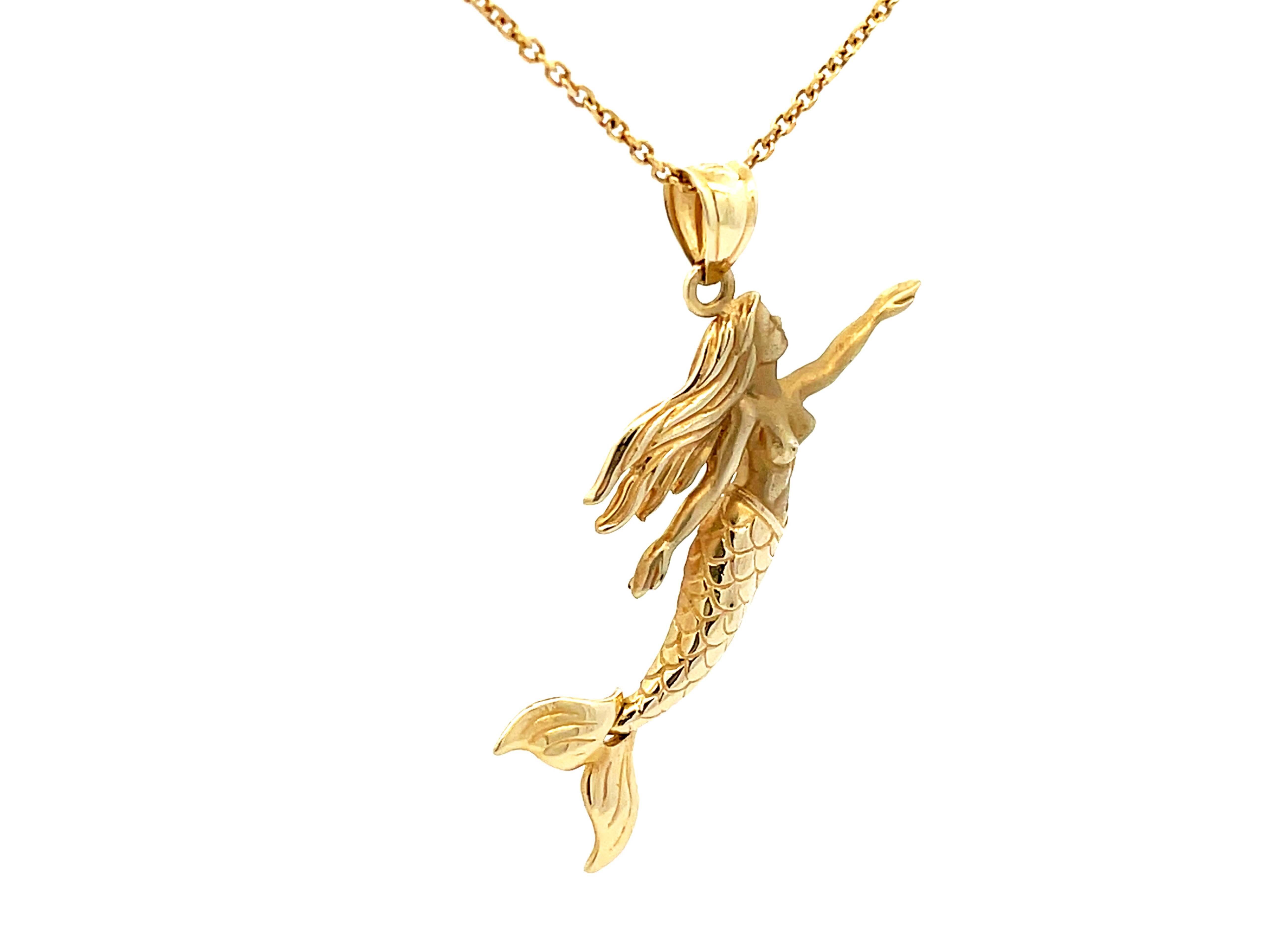 gold mermaid necklace