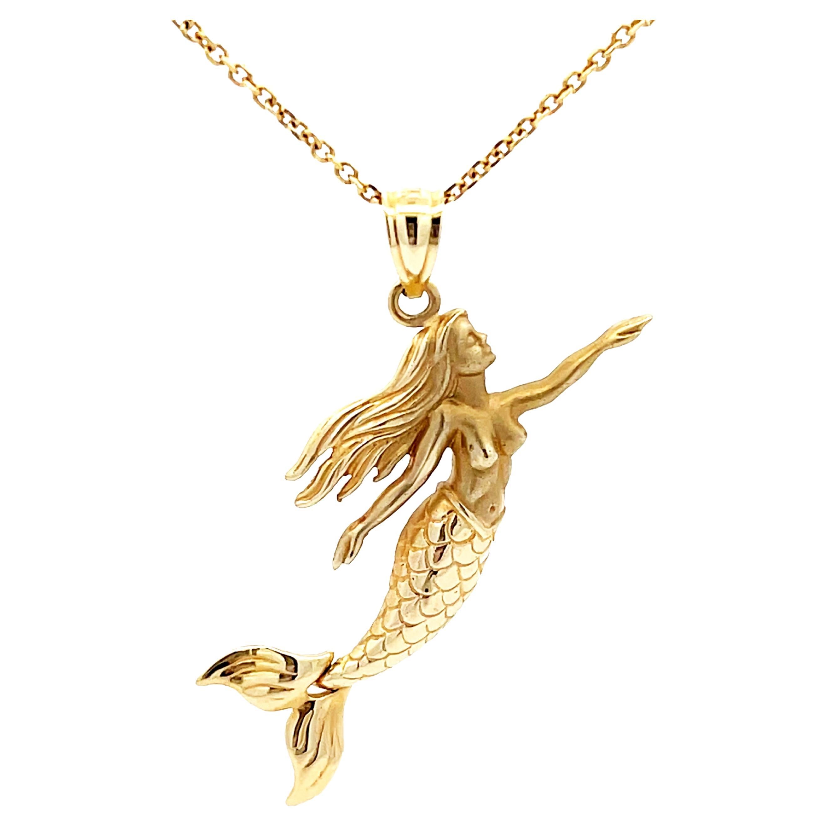 Mermaid Necklace in 14k Yellow Gold