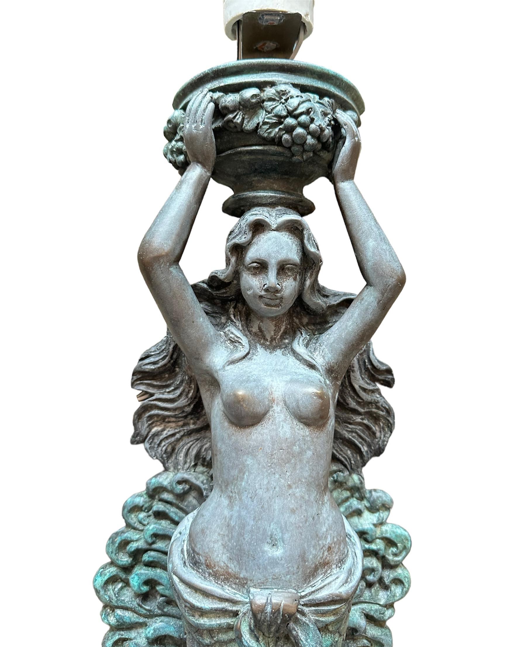 Other Mermaid of the Sea Beautifully Patina on Bronze Sconce