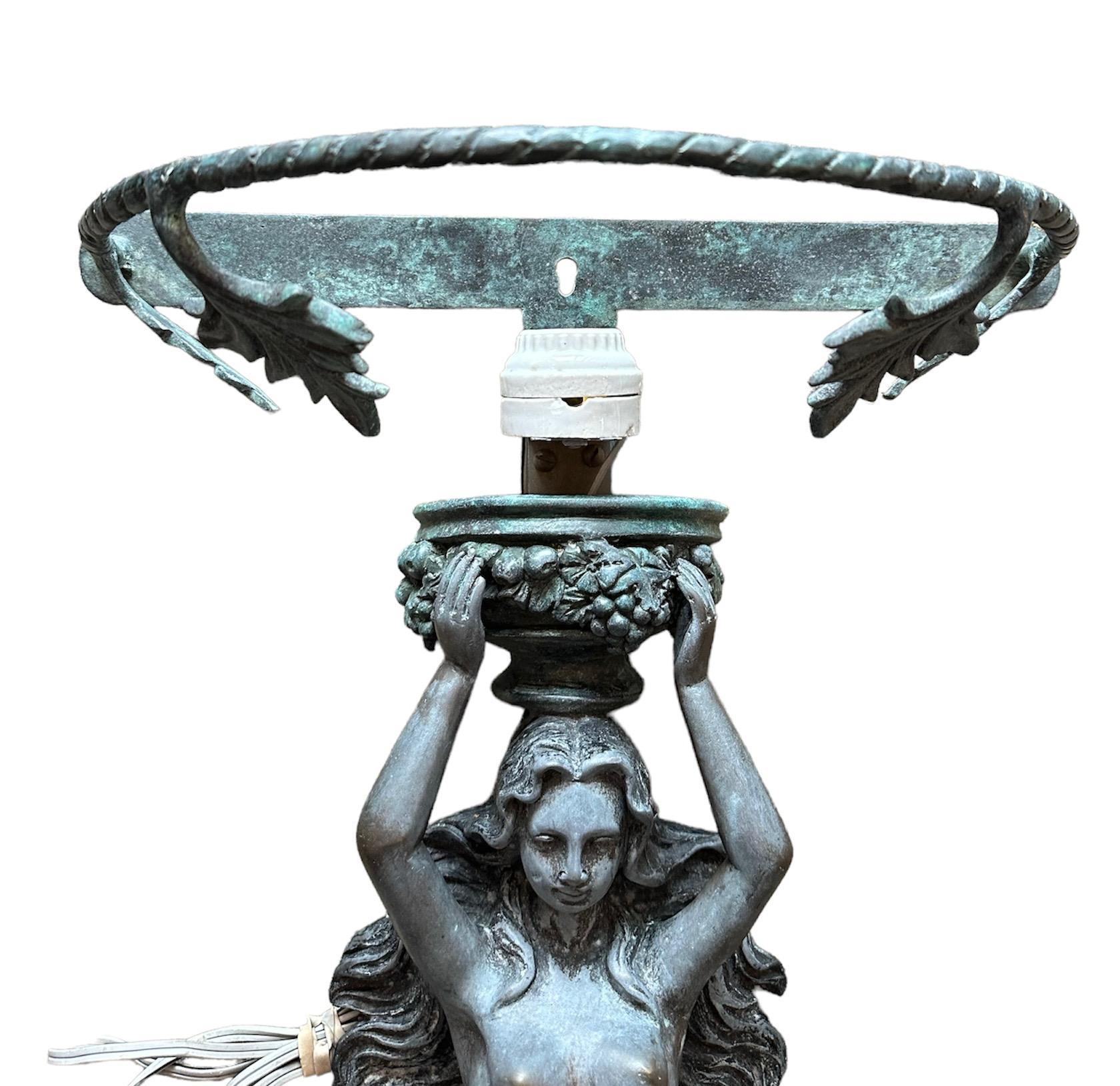 Cast Mermaid of the Sea Beautifully Patina on Bronze Sconce