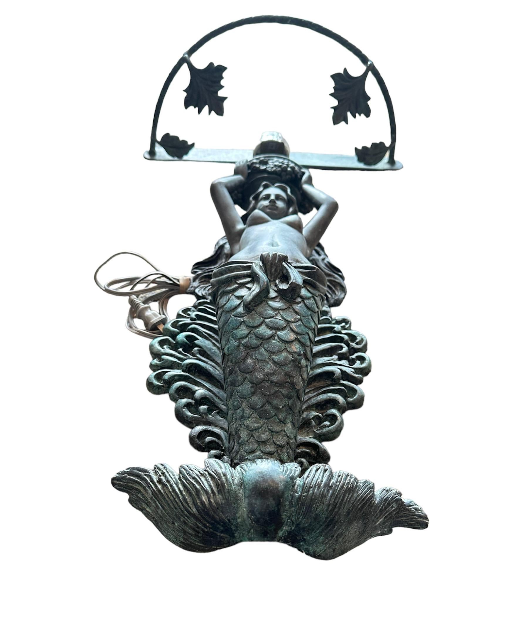 Mermaid of the Sea Beautifully Patina on Bronze Sconce 1
