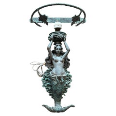 Mermaid of the Sea Beautifully Patina on Bronze Sconce