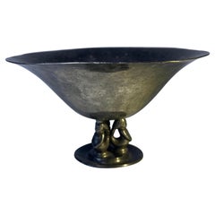 Mermaid Pewter Compote by Just Andersen, Denmark 1930s Scandinavian Pewter #1092