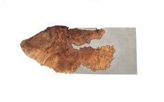 Mermaid Princess Side Table, Maple Burl + Concrete. Teasdale Design Studio