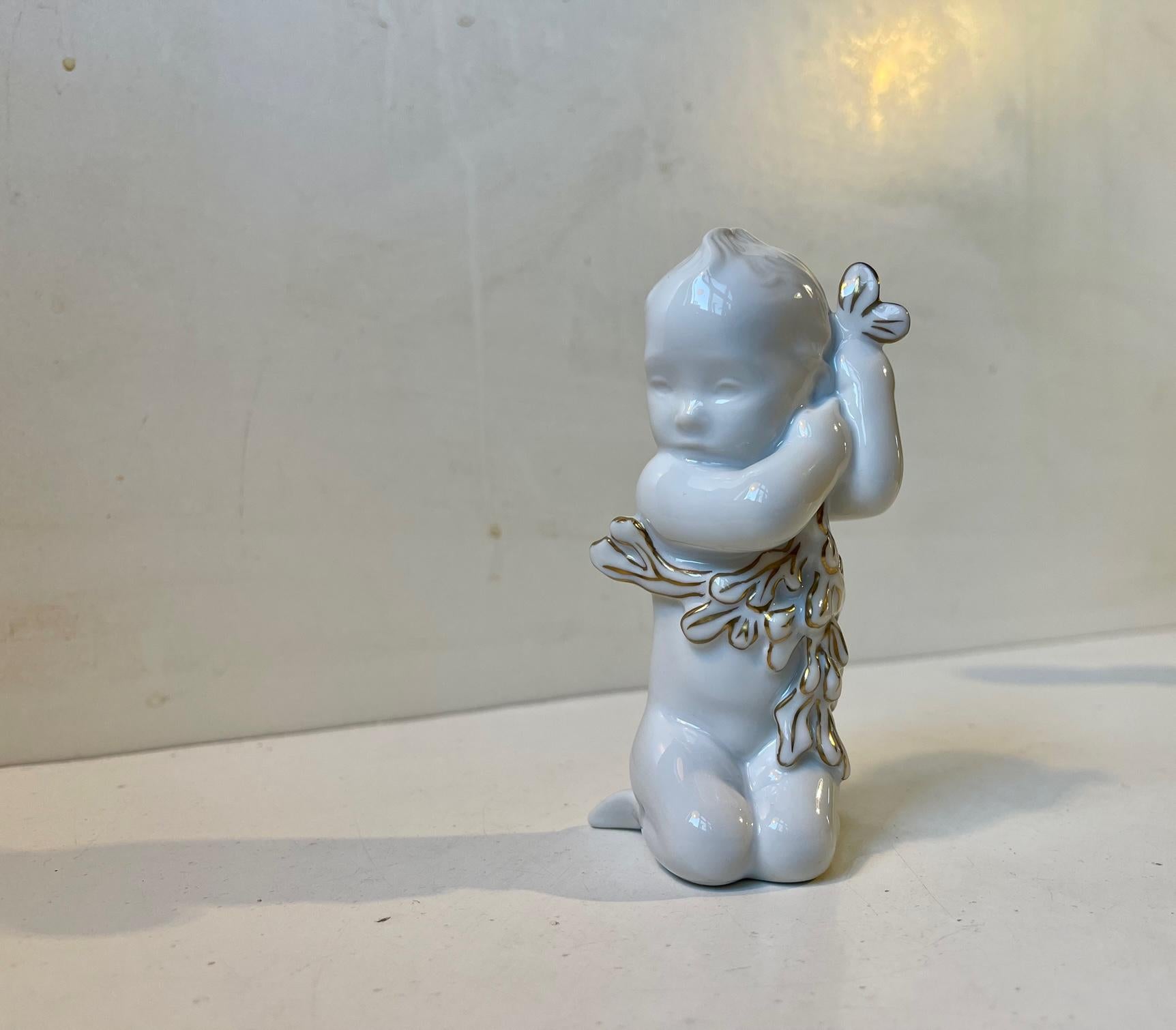 Glazed Mermaids Offspring Porcelain Figurines by Sadolin & Jespersen, Bing & Grøndahl For Sale