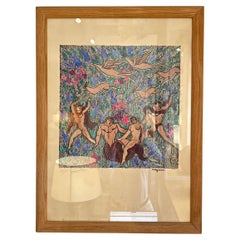 « Merman and Nudes in Paradise », Jean Mayodon, impression Art déco