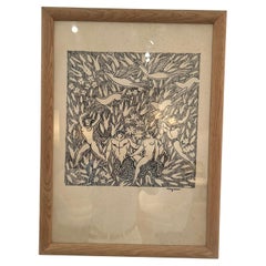 « Merman and Nudes in Paradise », Jean Mayodon, impression Art déco
