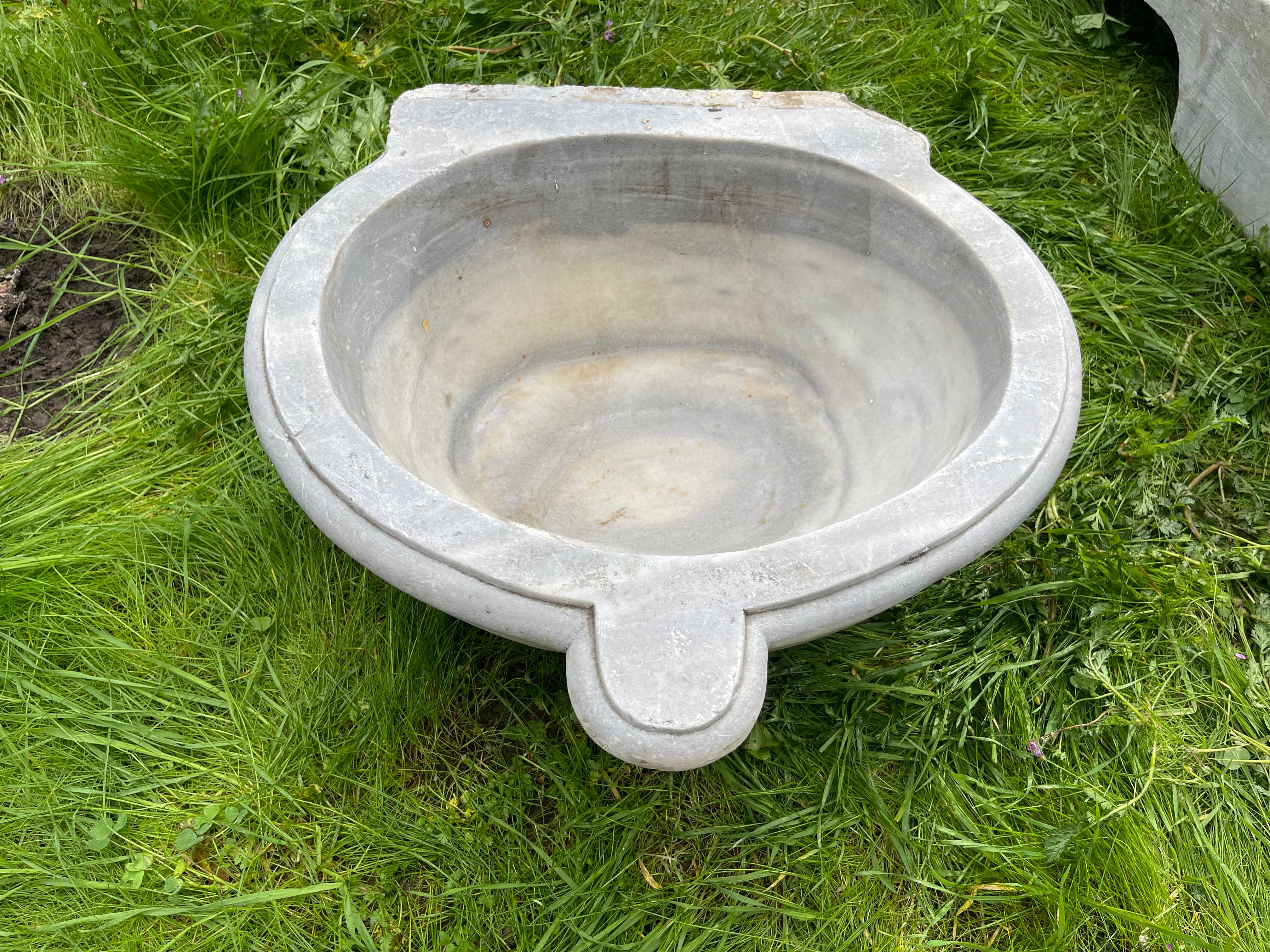 Mermer Lavabo (Ottoman Marble Sink) 0239 In Good Condition For Sale In Ojai, US