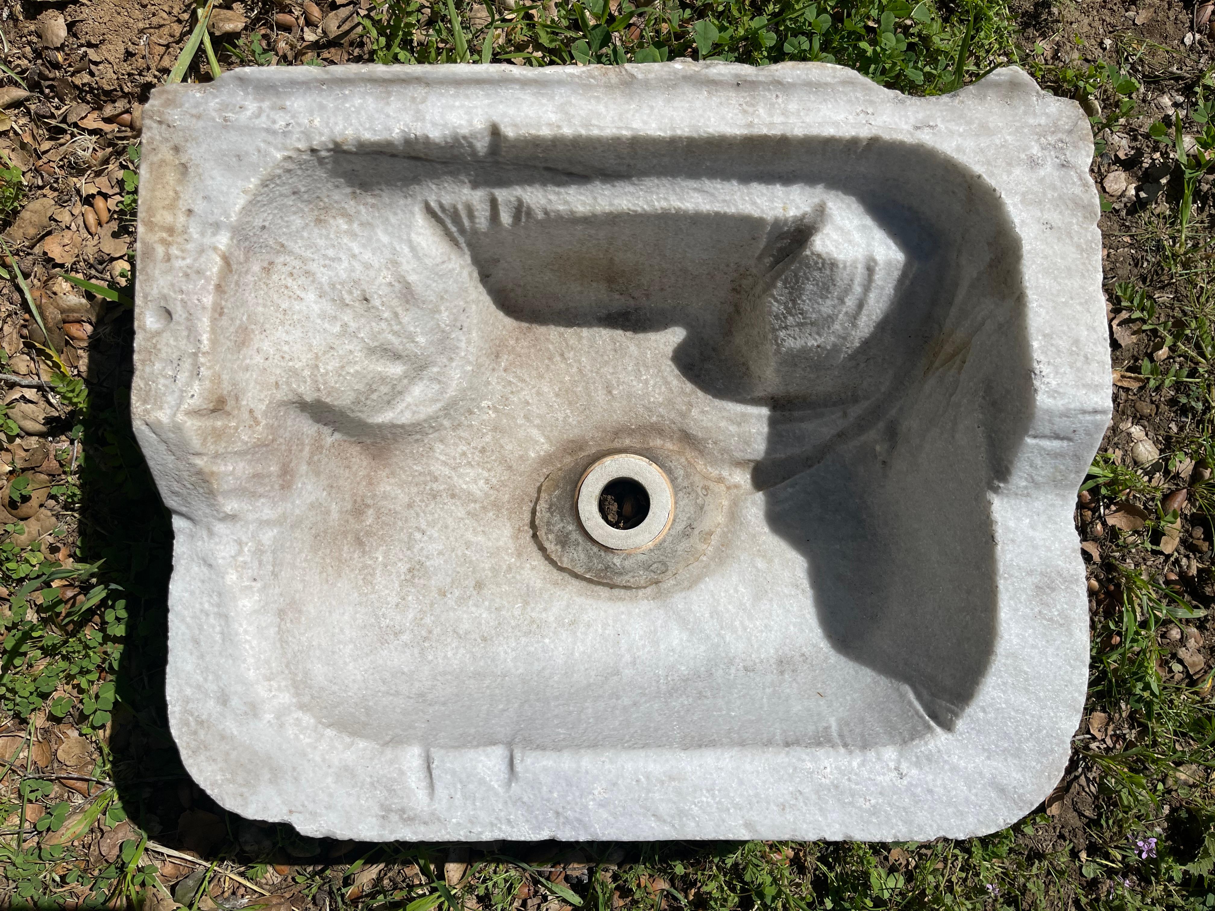 Turc Mermer Lavabo (égout ottoman en marbre) - 0264 en vente