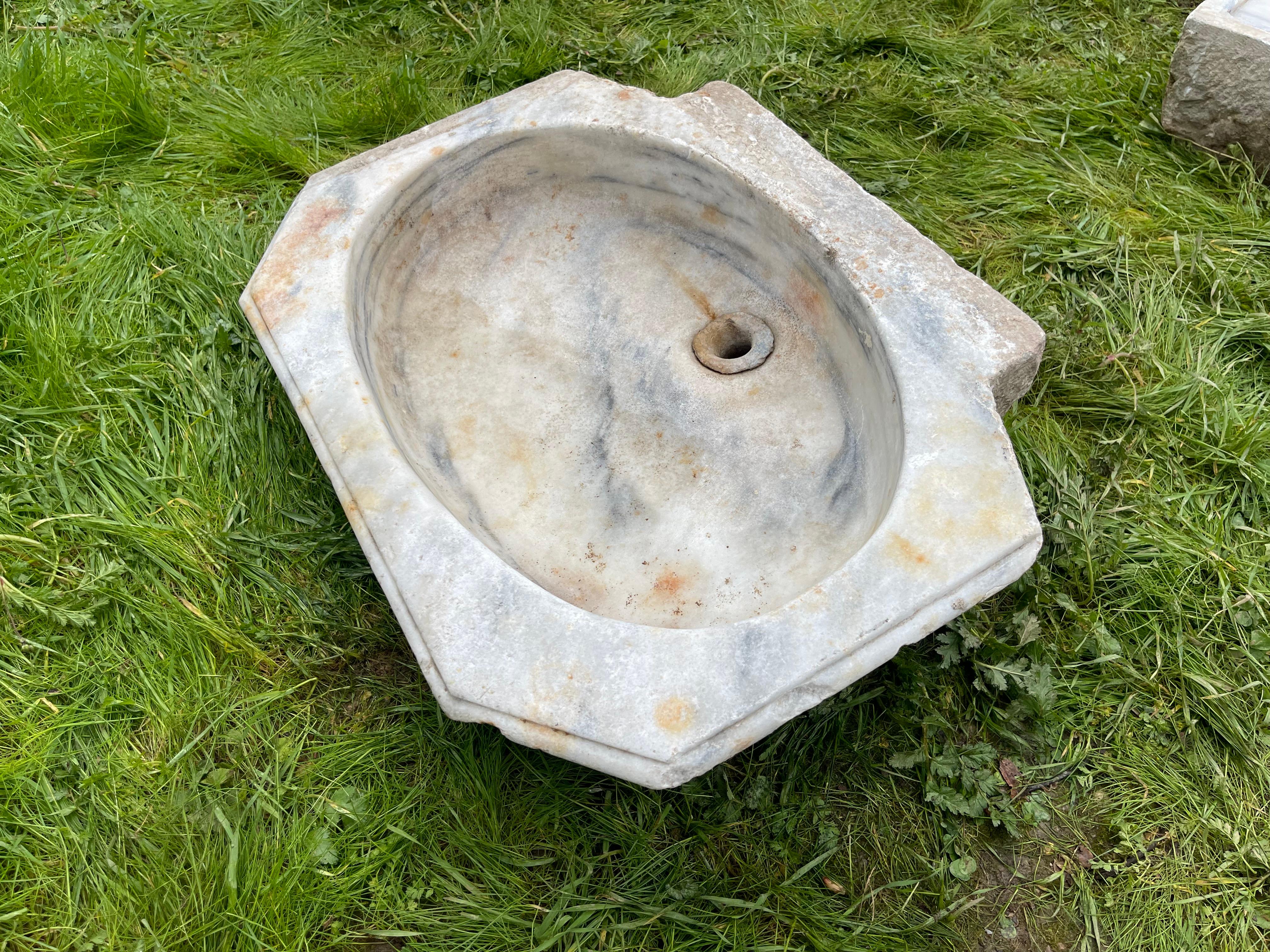 Mermer Lavabo (Lavabo en marbre) Bon état - En vente à Ojai, US