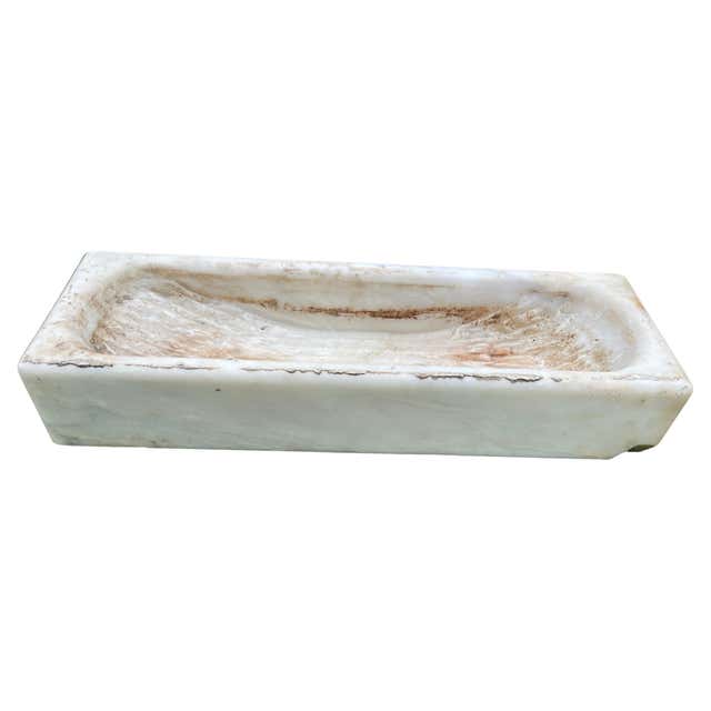 Chinese White Marble Footed Basin For Sale at 1stDibs