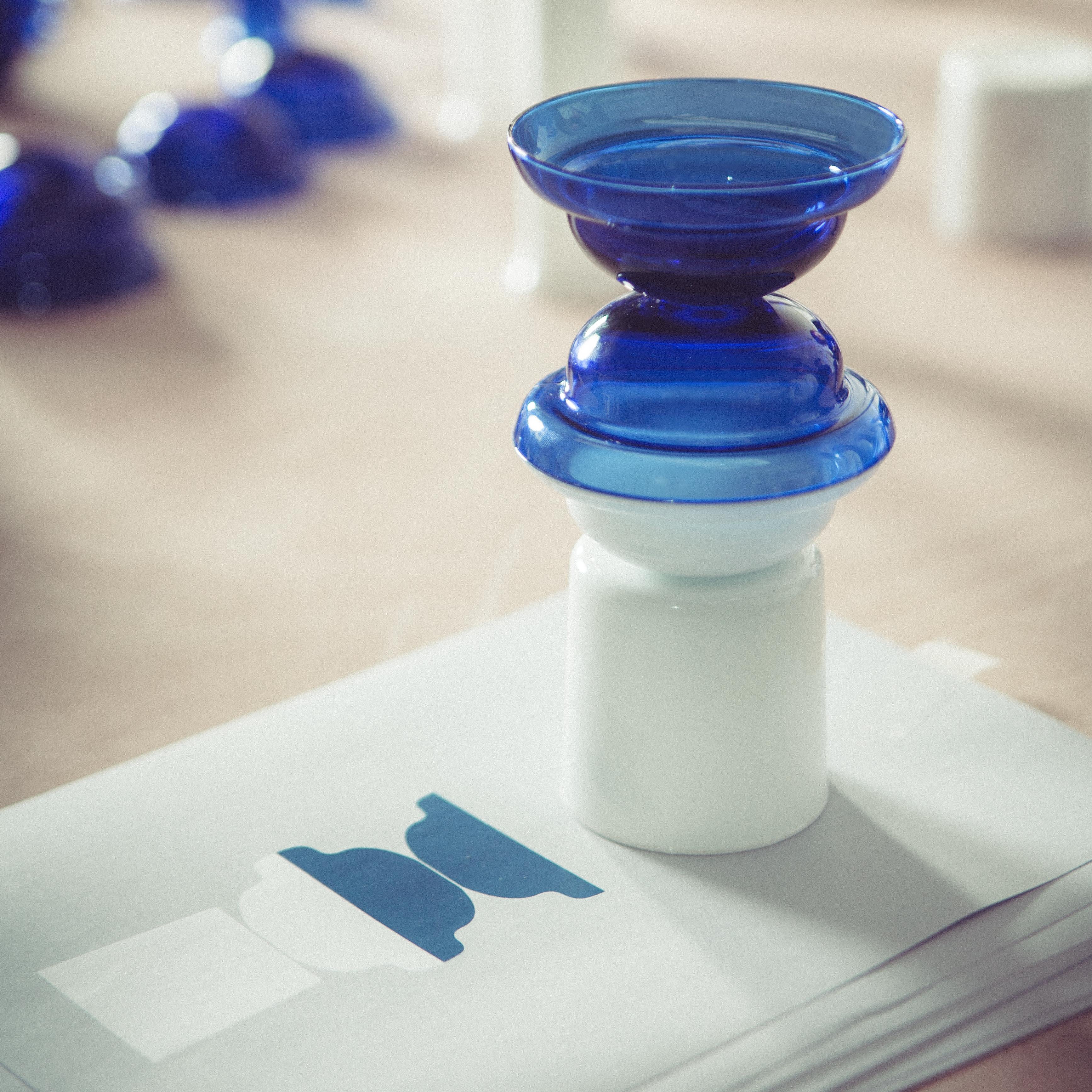 Mermerlada Estudio DNA-Vasen aus blauem und weißem Glas von BD Barcelona im Angebot 3