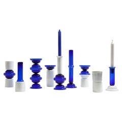 Jarrones ADN de cristal azul y blanco Mermerlada Estudio by BD Barcelona