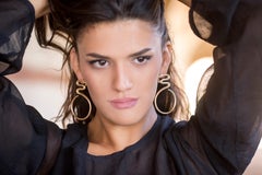 Merneith the First Ruler Snake Hoop Vermeil Earrings