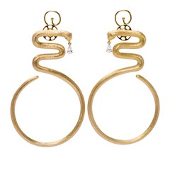 Merneith the First Ruler Snake Hoop Vermeil Earrings