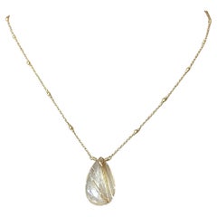 Me&Ro Rutilated Quartz 18KT Yellow Gold Large Necklace