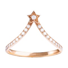 Merope Ring, White Diamonds, 18 Karat Rose Gold