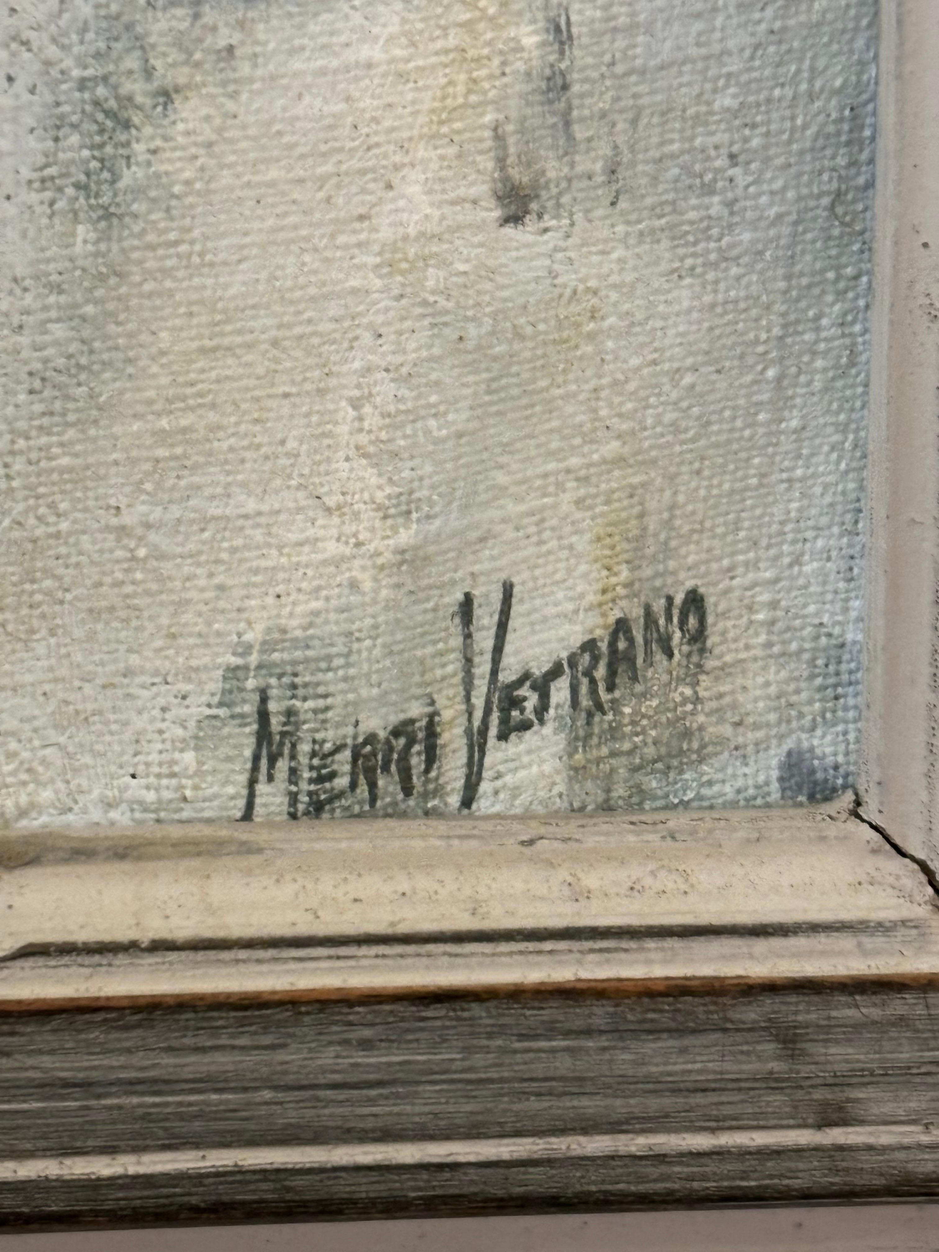 American Merri Vetrano Oil on Canvas Cityscape For Sale
