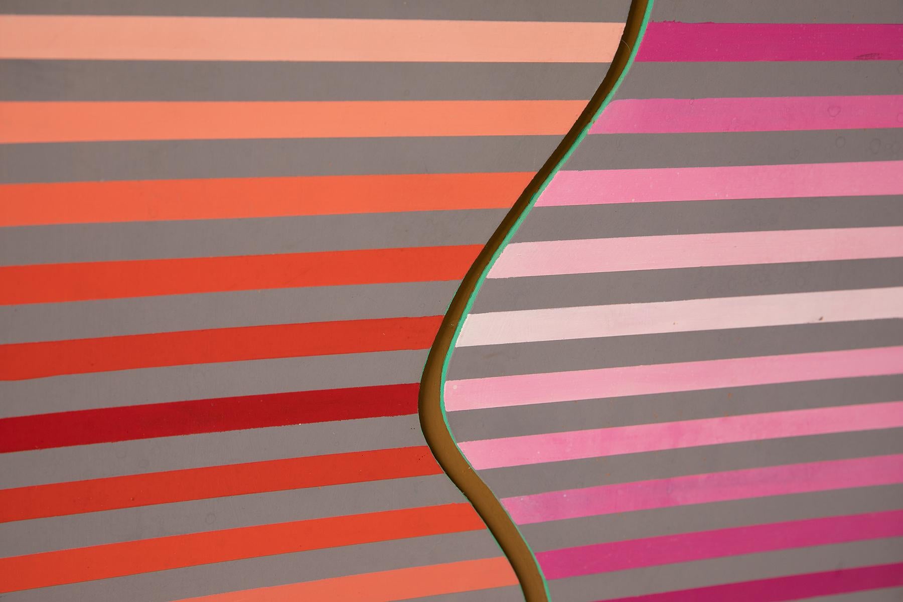 Mid-Century Modern Merrill Mahaffey Striped 1960s Op Art Painting For Sale