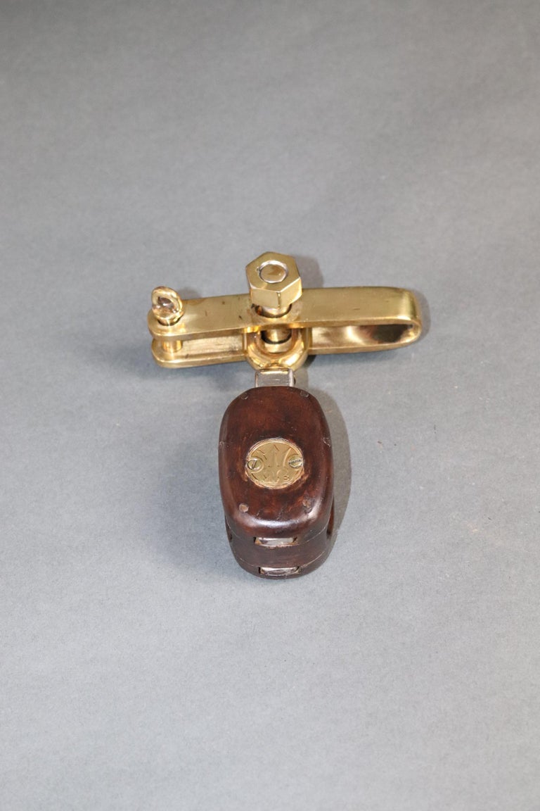 Merriman Brothers Yacht Pulley with Brass For Sale at 1stDibs