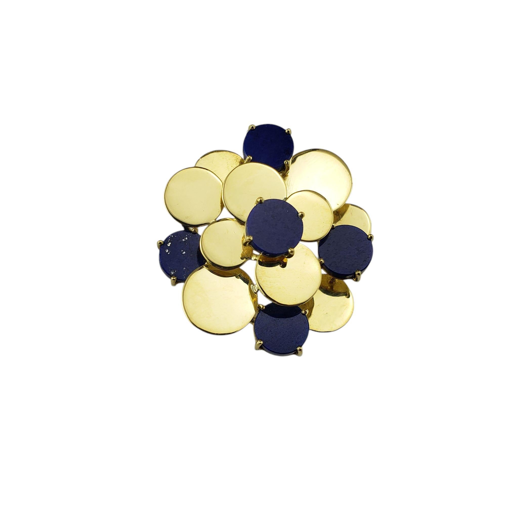 Merrin 18K Yellow Gold and Lapis Lazuli Brooch/Pin-

This stunning brooch showcases four lapis lazuli gemstones and rich 18K yellow gold, offering a bold and elegant design.

Matching earrings: #21373

*Stone weights are approximated and calculated