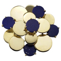 Merrin 18K Yellow Gold and Lapis Lazuli Brooch/Pin #21381