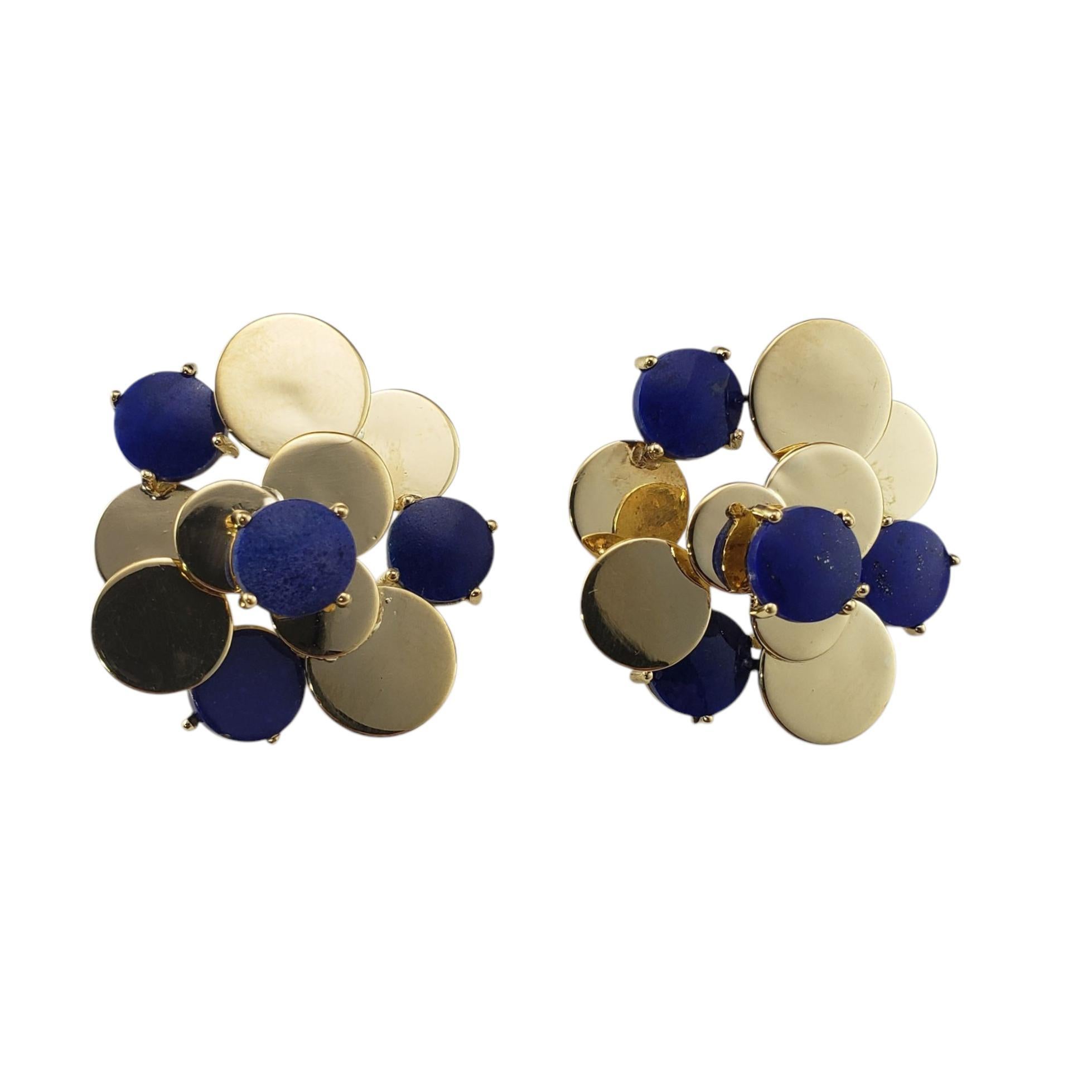 Merrin 18K Gelbgold und Lapislazuli Schraube zurück Ohrringe-

Diese atemberaubenden Ohrringe von Merin präsentieren tiefblaue Lapislazuli-Edelsteine und reichhaltiges 18-karätiges Gelbgold und bieten ein kühnes und elegantes Design.