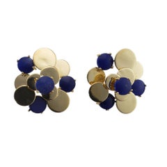 Merrin 18K Yellow Gold and Lapis Lazuli Screw Back Earrings #21373