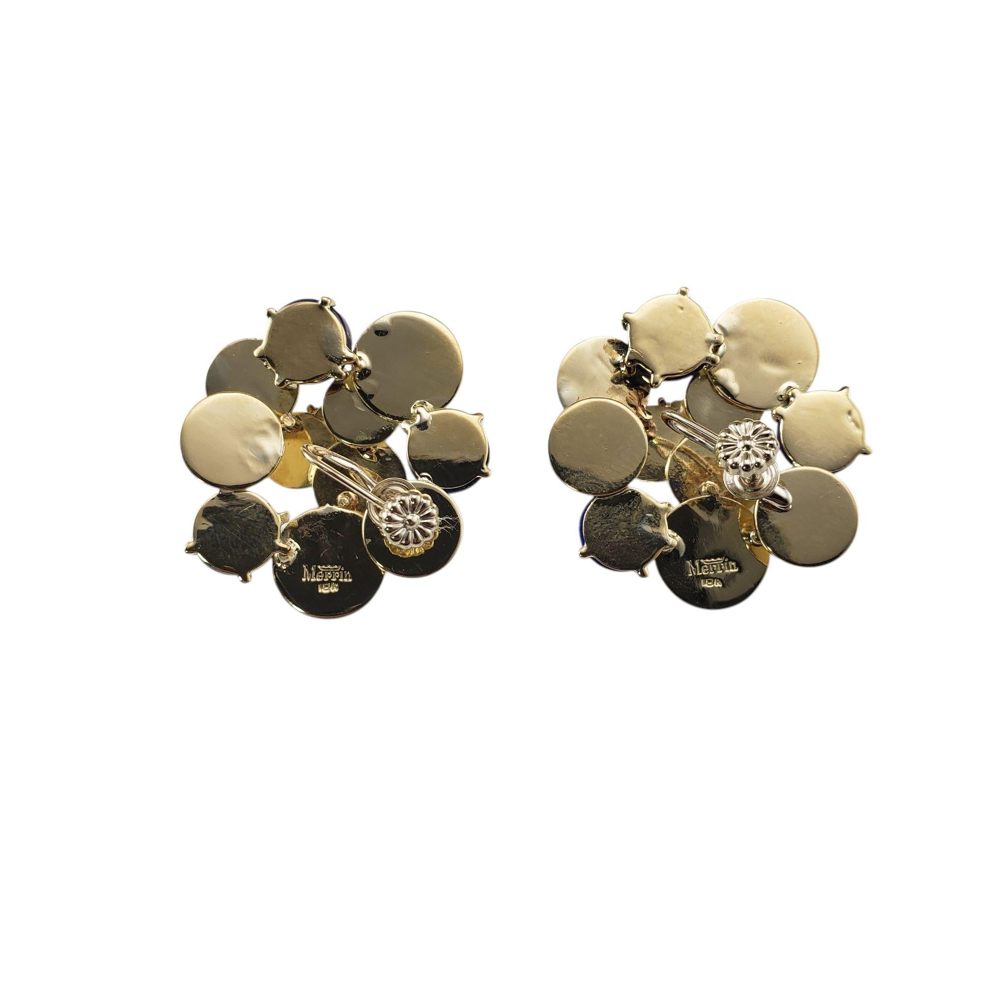 Merrin-Ohrringe aus 18 Karat Gelbgold und Lapislazuli mit Schraubverschluss #21373 (Rundschliff) im Angebot