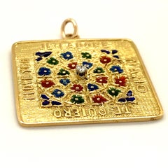 Merrin Gold Enamel & Diamond Love Charm