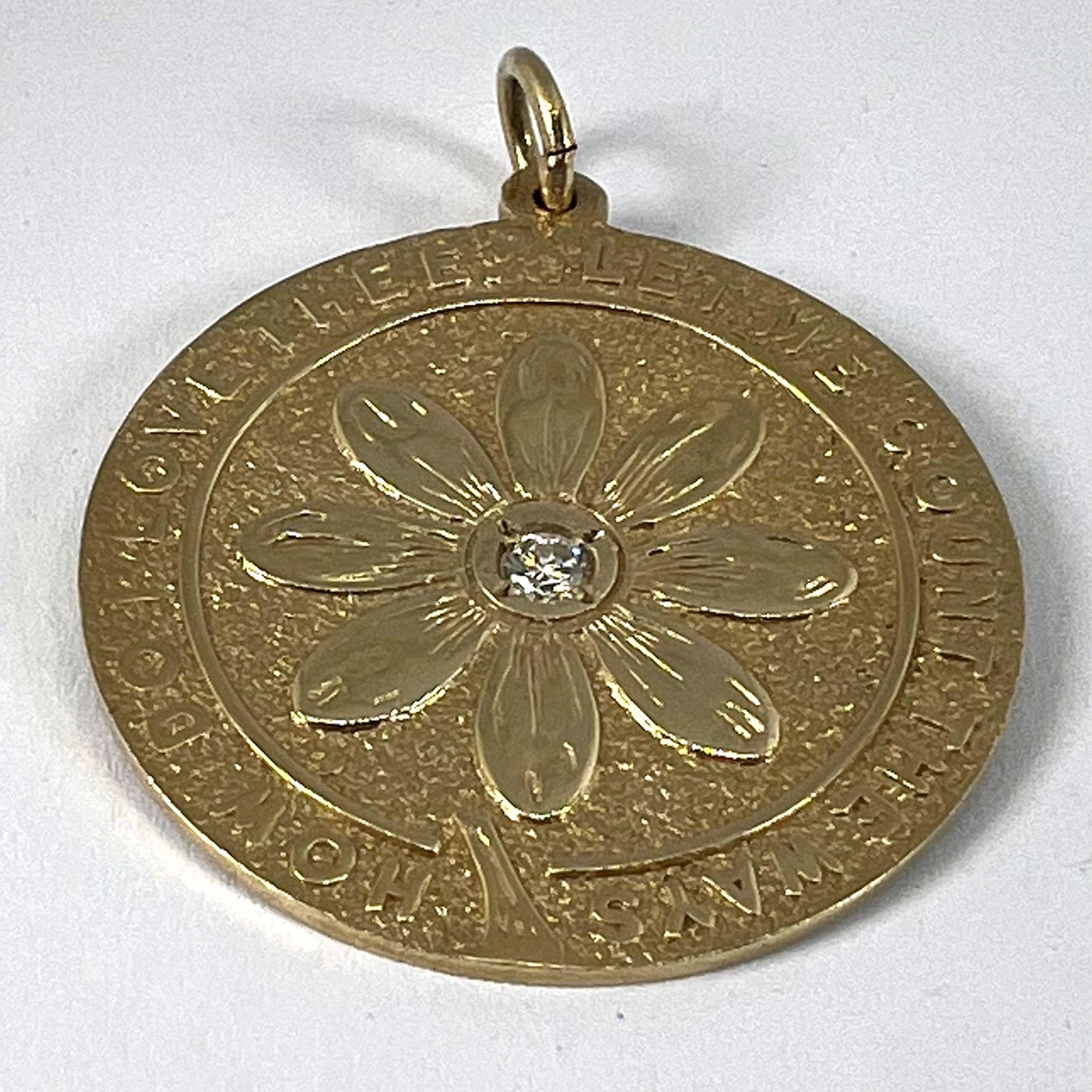 Merrin Let Me Count The Ways Daisy Pendentif d'amour en or jaune 14 carats et diamants en vente 9
