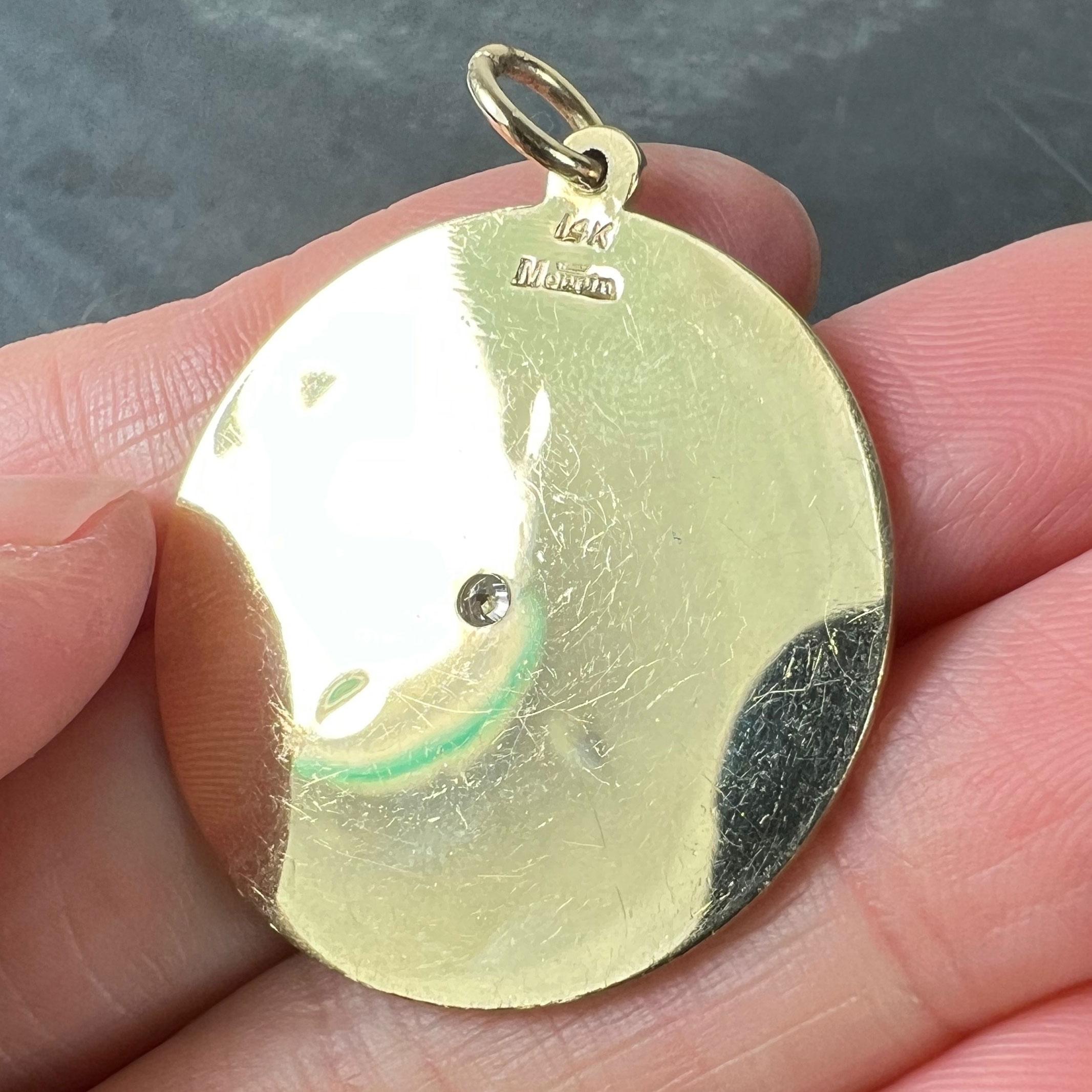 Merrin Let Me Count The Ways Daisy Pendentif d'amour en or jaune 14 carats et diamants en vente 4