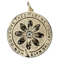 Merrin Let Me Count The Ways Daisy 14K Yellow Gold Diamond Love Pendant