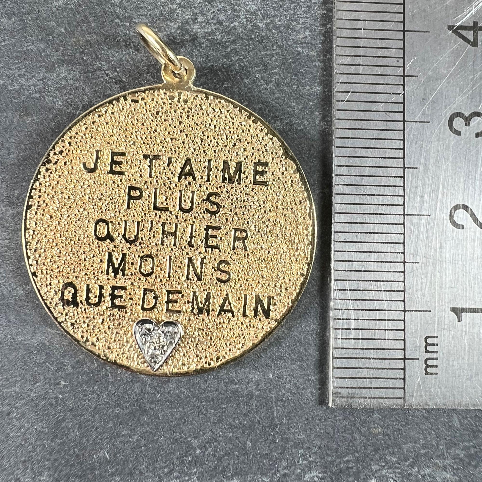 Merrin More than Yesterday Diamond Heart Pendentif breloque d'amour en or jaune 14 carats en vente 4