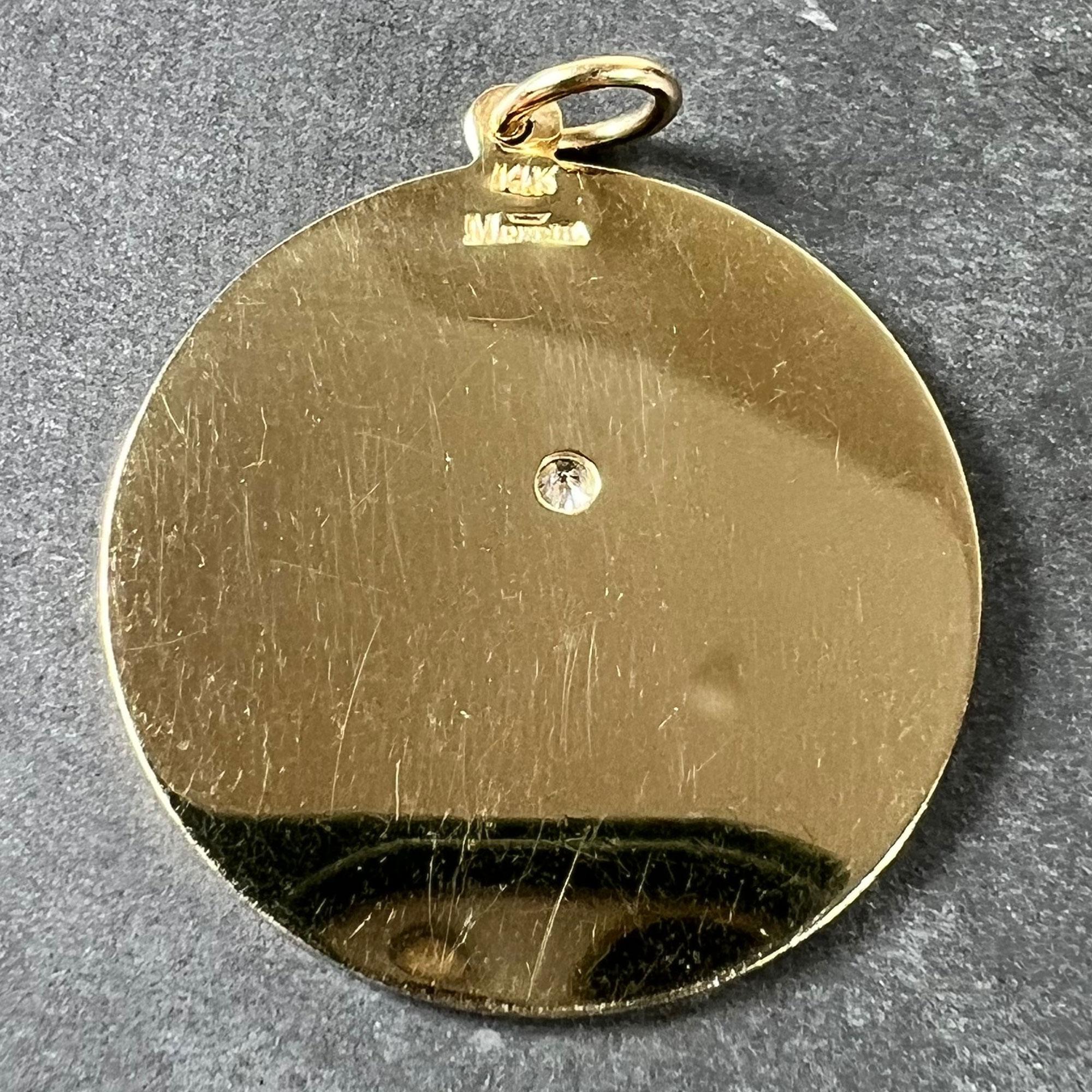Colgante de Amor Merrin Hoy Mañana Siempre Rosa de Diamantes Oro Amarillo 14K Corte brillante en venta