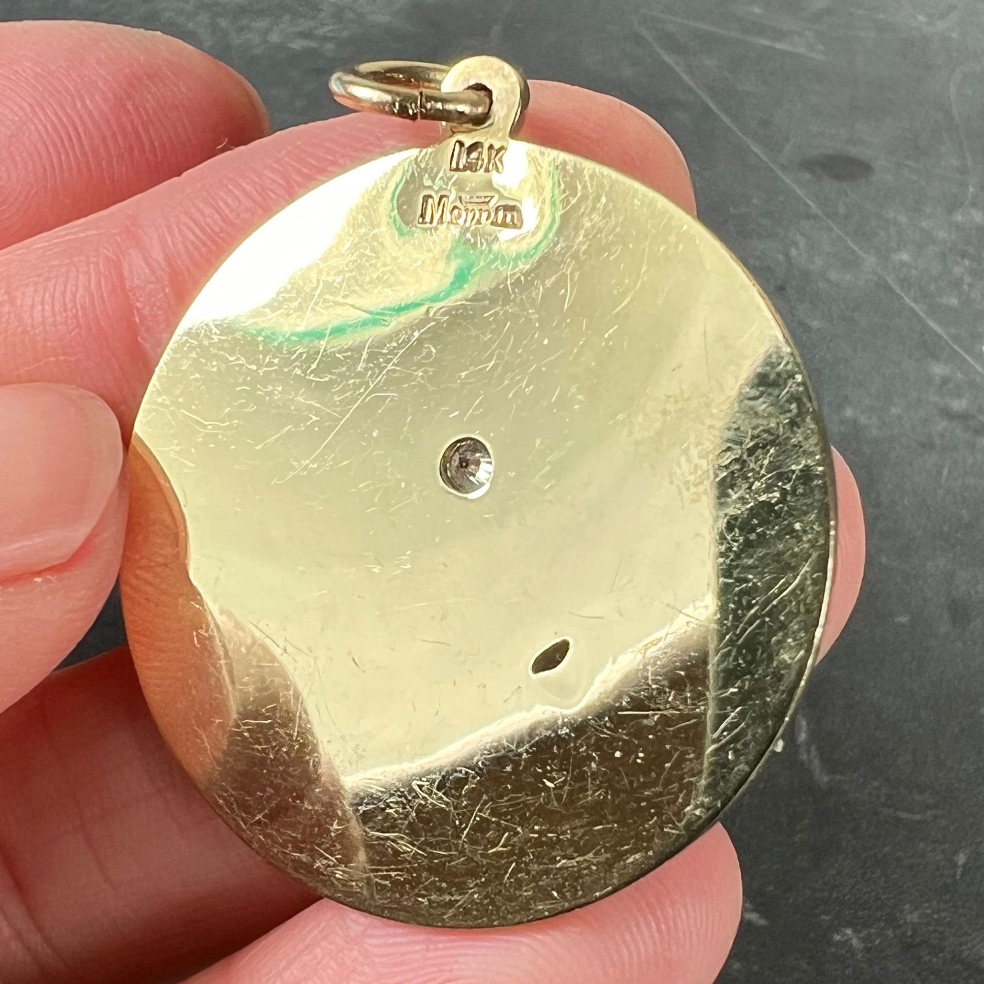 Colgante de Amor Merrin Hoy Mañana Siempre Rosa de Diamantes Oro Amarillo 14K en venta 3