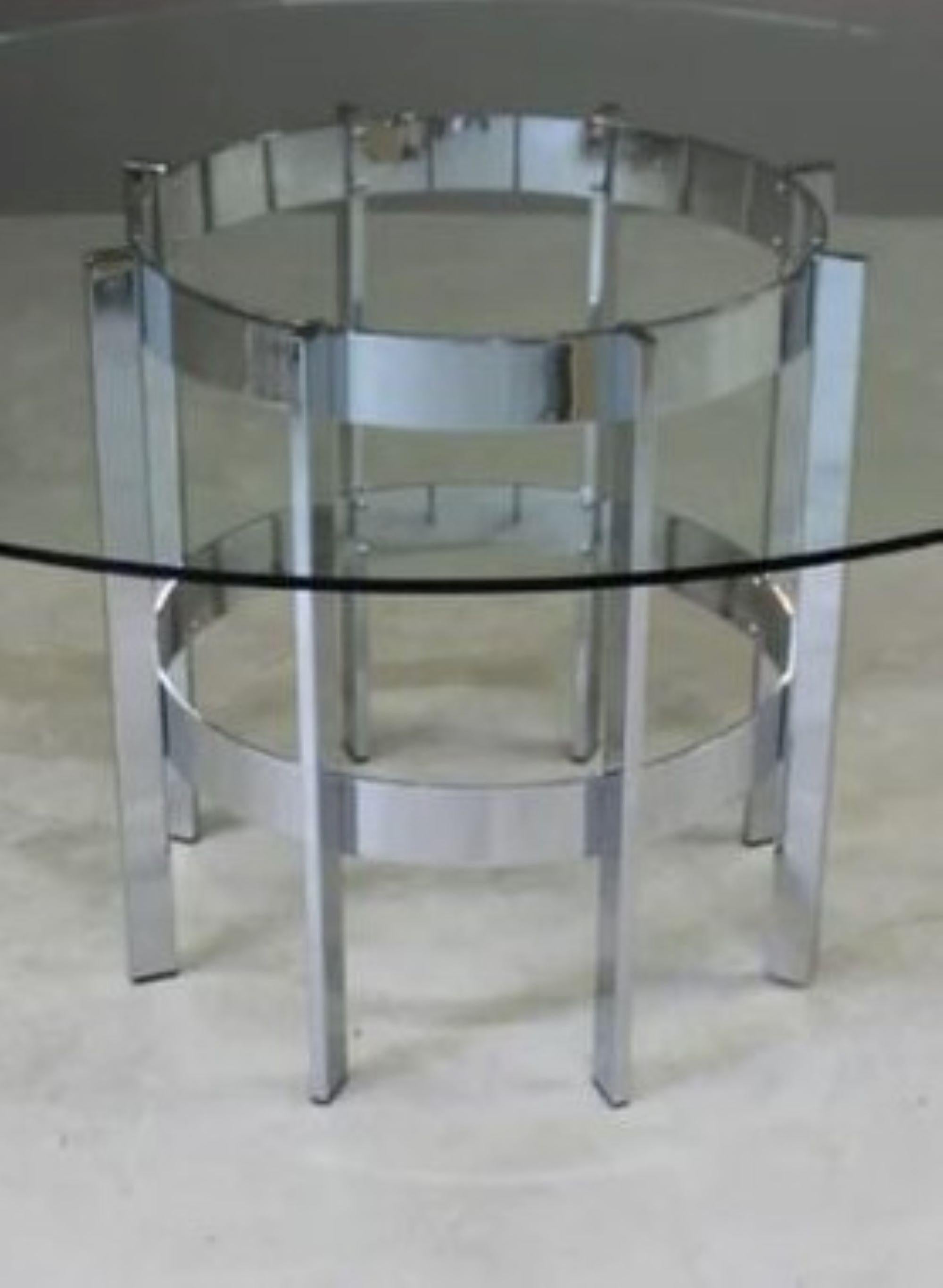 Mid-Century Modern Mid Century Merrow Assocs Chrome Dining Table by Richard Young, 1970s For Sale